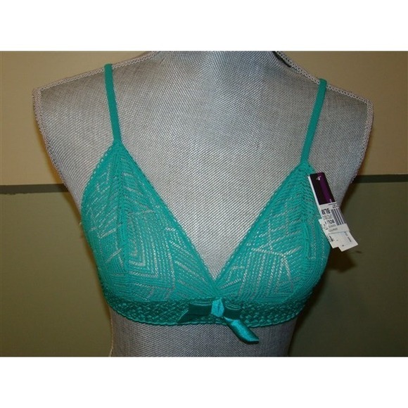 Princesse Tam Tam Other - NWT Princess Tam Tam Ruby Lace & Bow Soft Cup Triangle Bra Green T2 113755